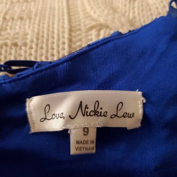 Love Nickie Lew Blue Soutache Lace Skater Mini Dress (size 6 women's/9 juniors) - Picture 14 of 16